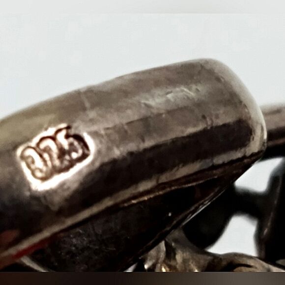 Baltic Amber Sterling Silver Art Nouveau Floral Pendant Vintage - Picture 16 of 16